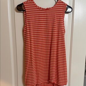 Matilda Jane Coral and White Striped Tank Top